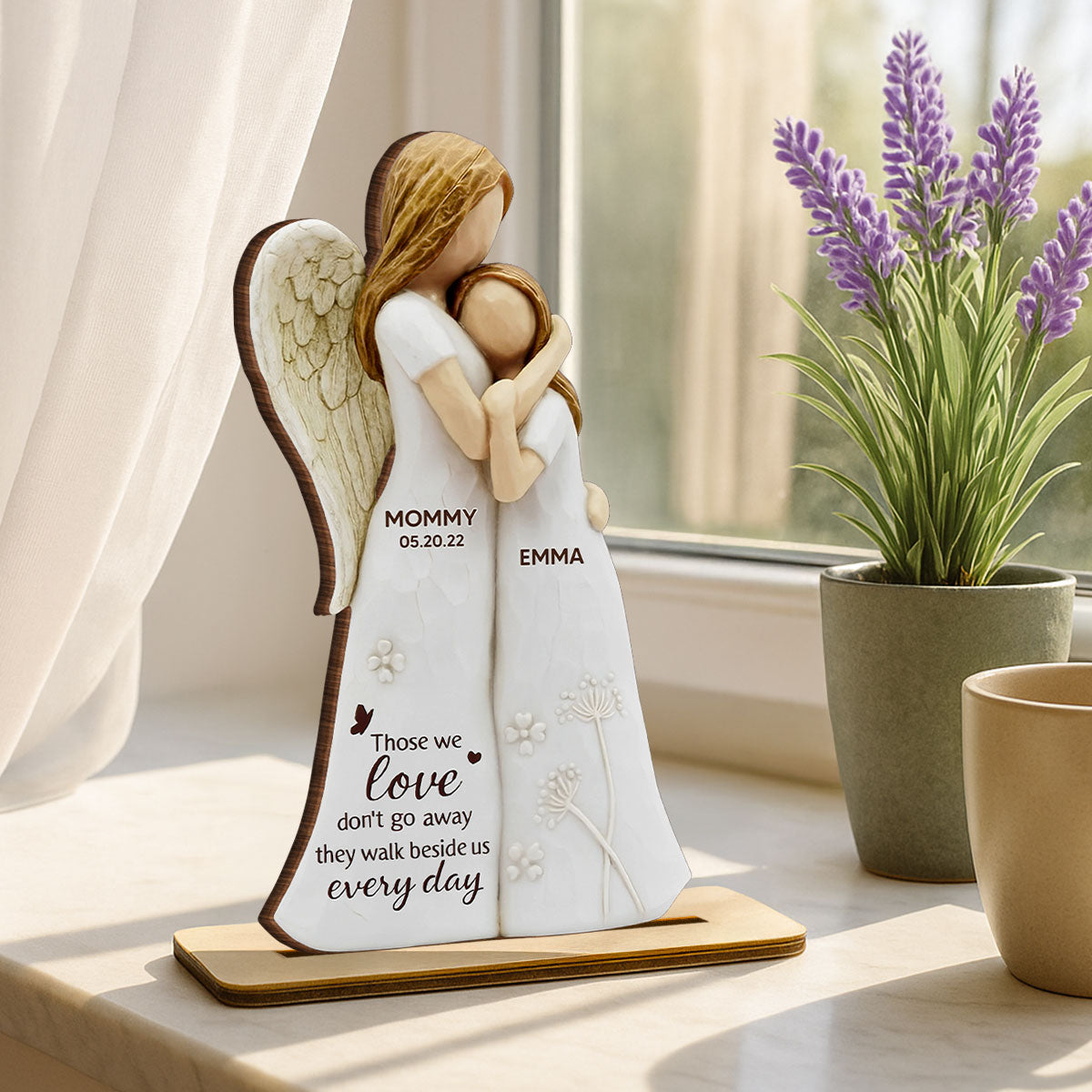 Those We Love Don't Go Away Mom Dad 3D Effect Personalized Standing Wooden Plaque, Sympathy gift, Memorial keepsake