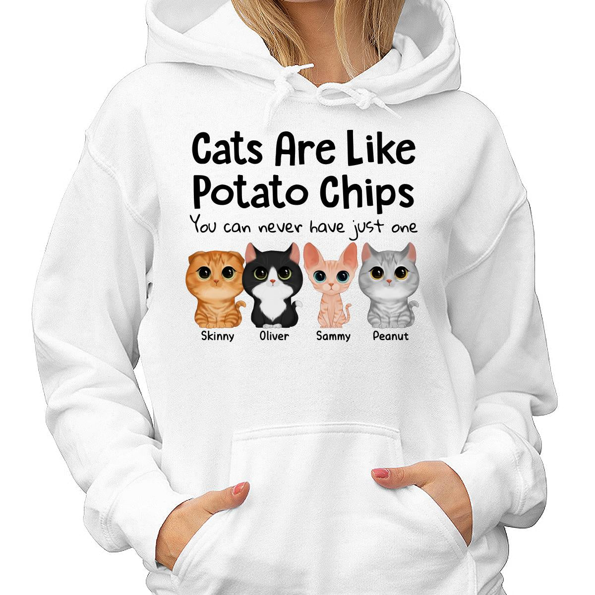 Watercolor Cute Cats Potato Chips Personalized Shirt