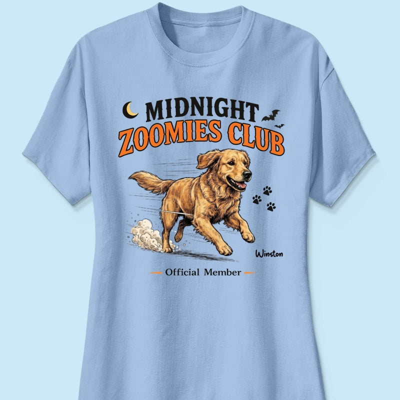 Midnight Zoomies Club Custom Pet Photo - Personalized Shirt - Funny Halloween Costume For Dog Cat Lover
