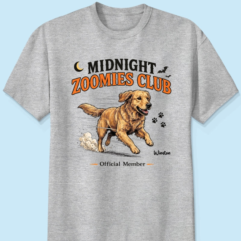 Midnight Zoomies Club Custom Pet Photo - Personalized Shirt - Funny Halloween Costume For Dog Cat Lover