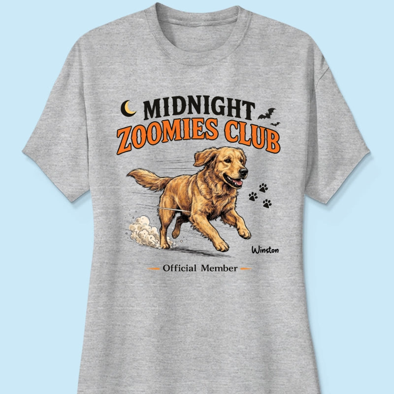 Midnight Zoomies Club Custom Pet Photo - Personalized Shirt - Funny Halloween Costume For Dog Cat Lover