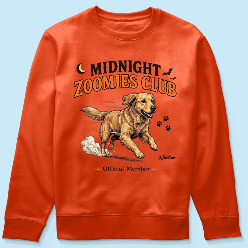 Midnight Zoomies Club Custom Pet Photo - Personalized Shirt - Funny Halloween Costume For Dog Cat Lover
