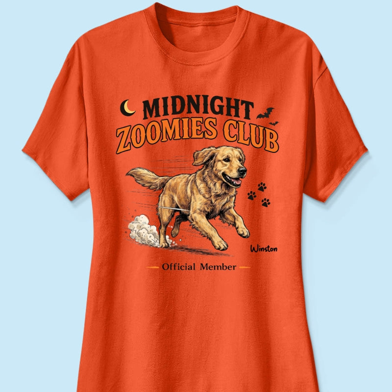 Midnight Zoomies Club Custom Pet Photo - Personalized Shirt - Funny Halloween Costume For Dog Cat Lover