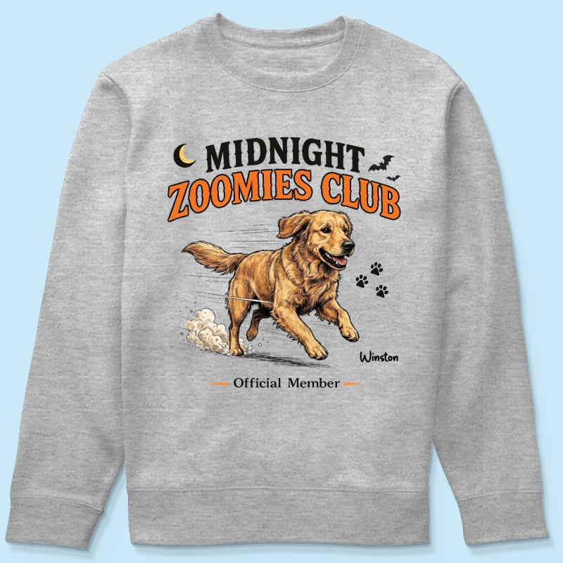 Midnight Zoomies Club Custom Pet Photo - Personalized Shirt - Funny Halloween Costume For Dog Cat Lover