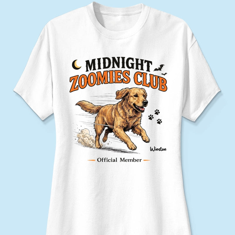 Midnight Zoomies Club Custom Pet Photo - Personalized Shirt - Funny Halloween Costume For Dog Cat Lover
