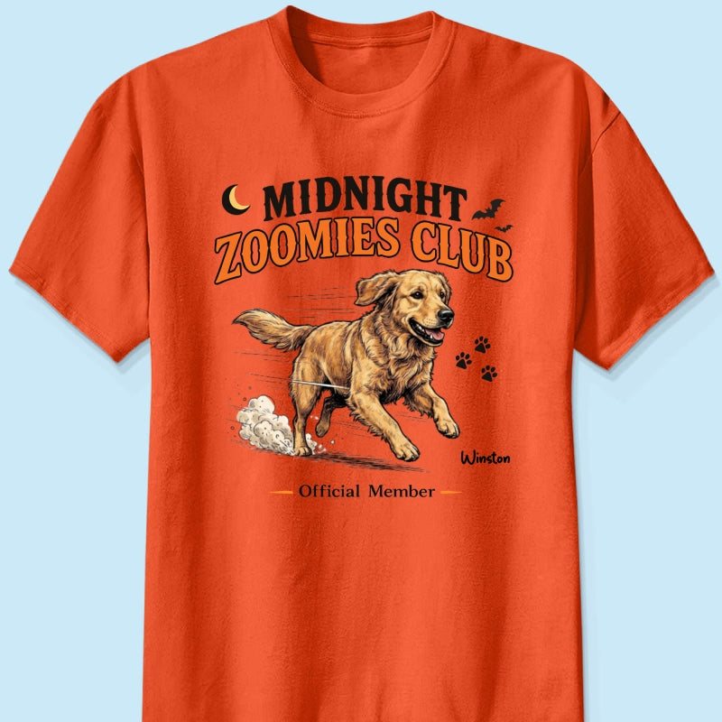 Midnight Zoomies Club Custom Pet Photo - Personalized Shirt - Funny Halloween Costume For Dog Cat Lover