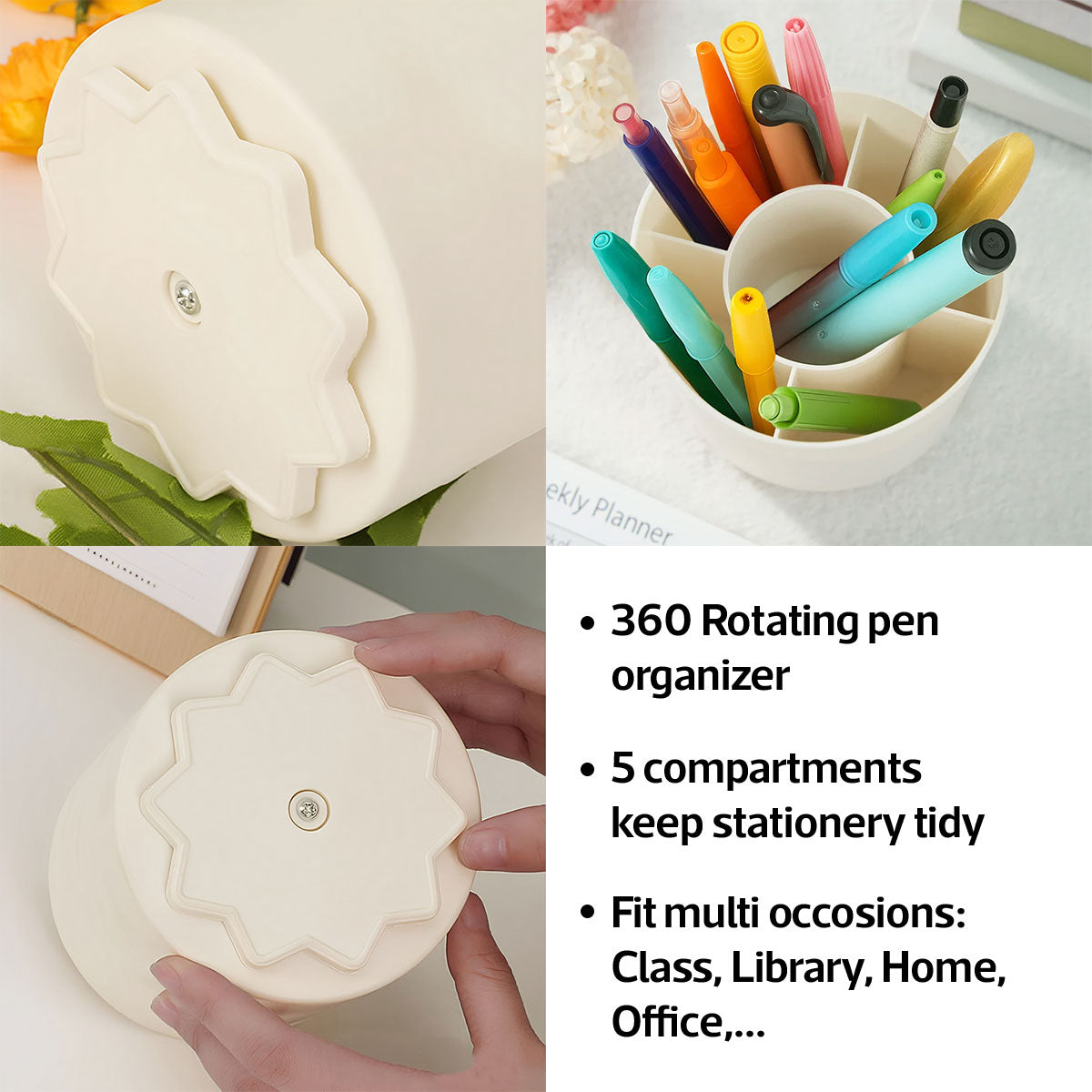 Green Board Teach Love Inspire Personalized Rotating Pen Holder, Teacher Appreciation Gift, Back To School Gift