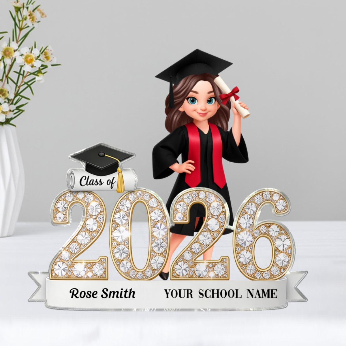 Shining Effect Class Of Graduation Senior - Personalized Acrylic Block Plaque - Gift For Graduation Day, Graduation Gift, Keepsake