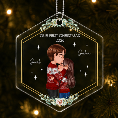 First Christmas Couple Newlywed Personalized Acrylic Ornament