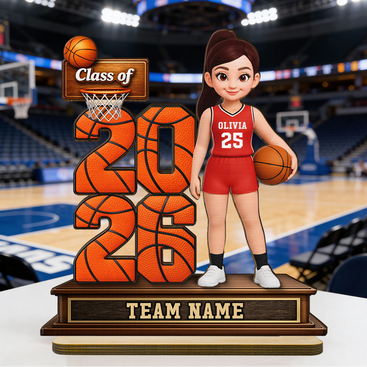 Basketball Senior Class Of 2026 2027 - Personalized 2-Layered Wooden Plaque - Graduation Gift For Son, Daughter