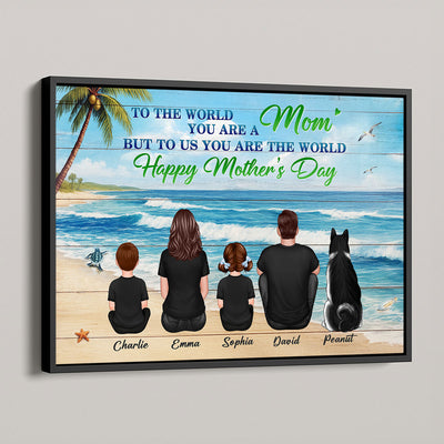 Beach Background Mom You are the World Personalized Poster