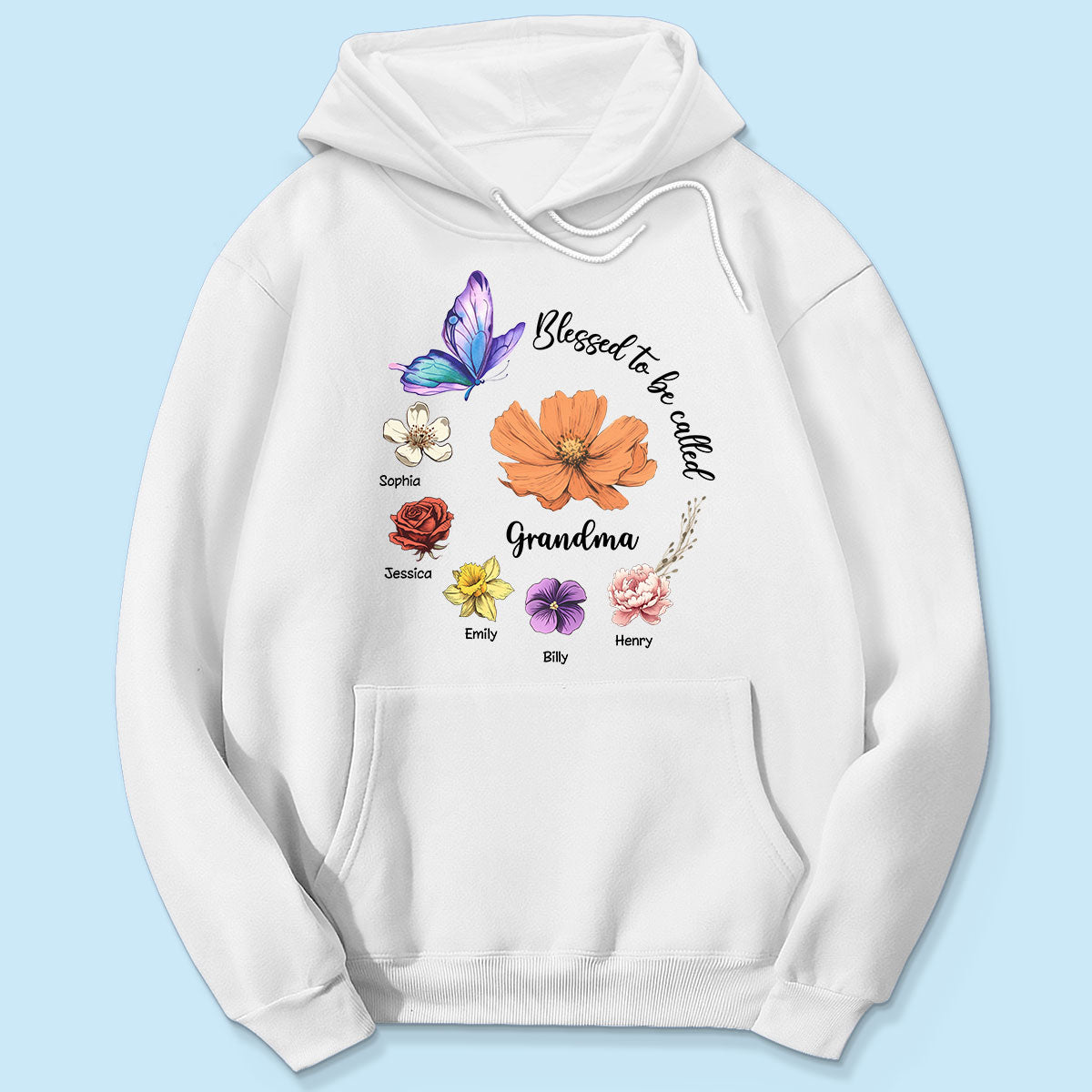 Blessed To Be Called Mom Grandma Circle Birth Month Flowers Personalized Shirt, Gift for Moms, for Grandmas