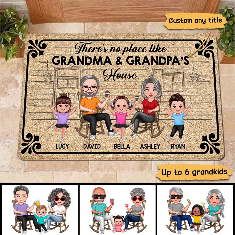 Front Porch There‘s No Place Like Grandma Grandpa House Personalized D ...