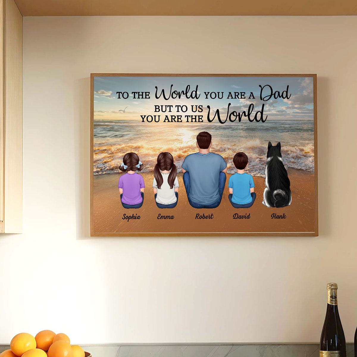 Beach Landscape To The World You Are A Dad Personalized Poster| Heartfelt Father's Day Gift For Dad, Husband