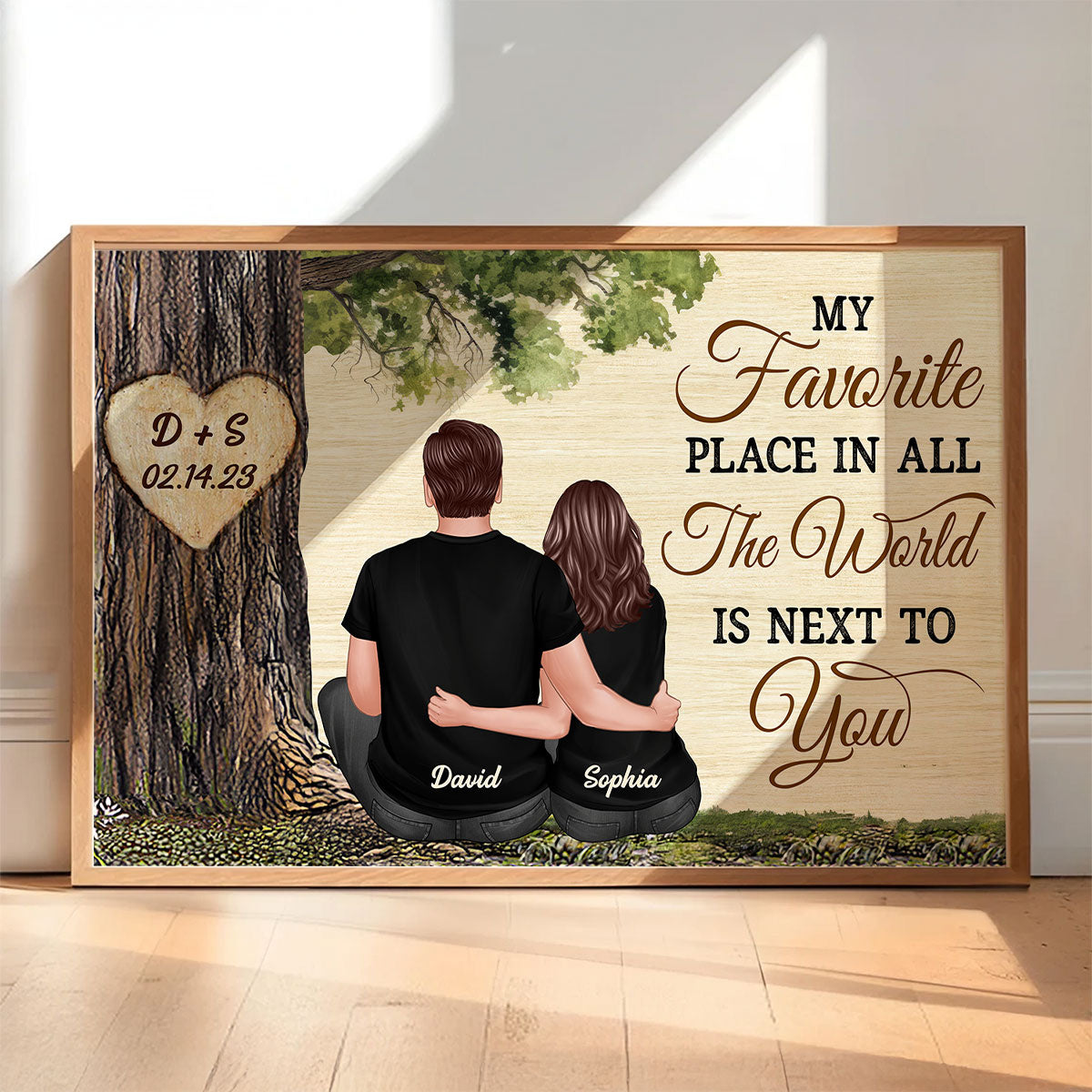 Personalized Couple Poster, Favorite Place Is Next To You,  Gift, Anniversary Gift for Couples, for Him, for Her