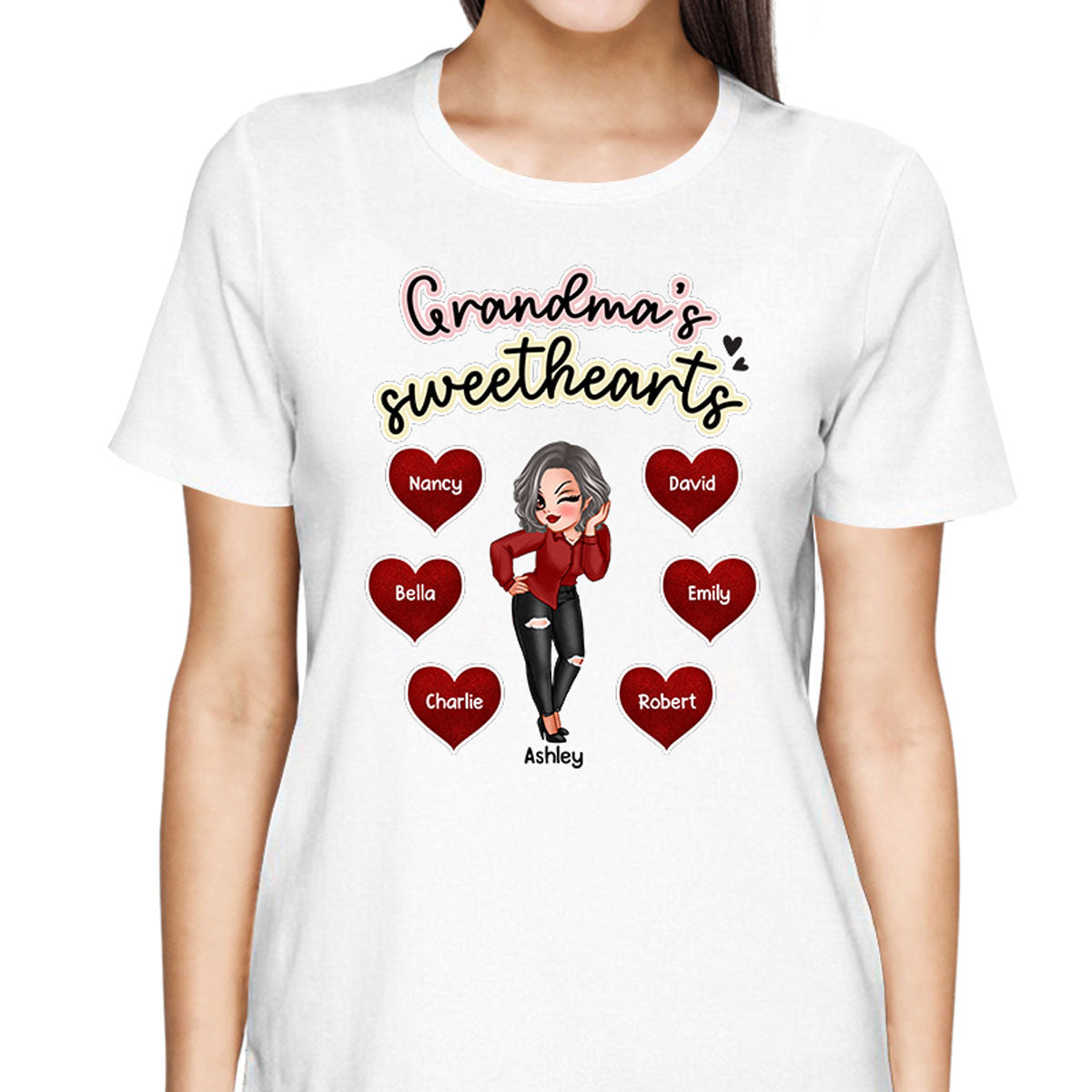 Pretty Grandma Sweetheart Personalized Shirt