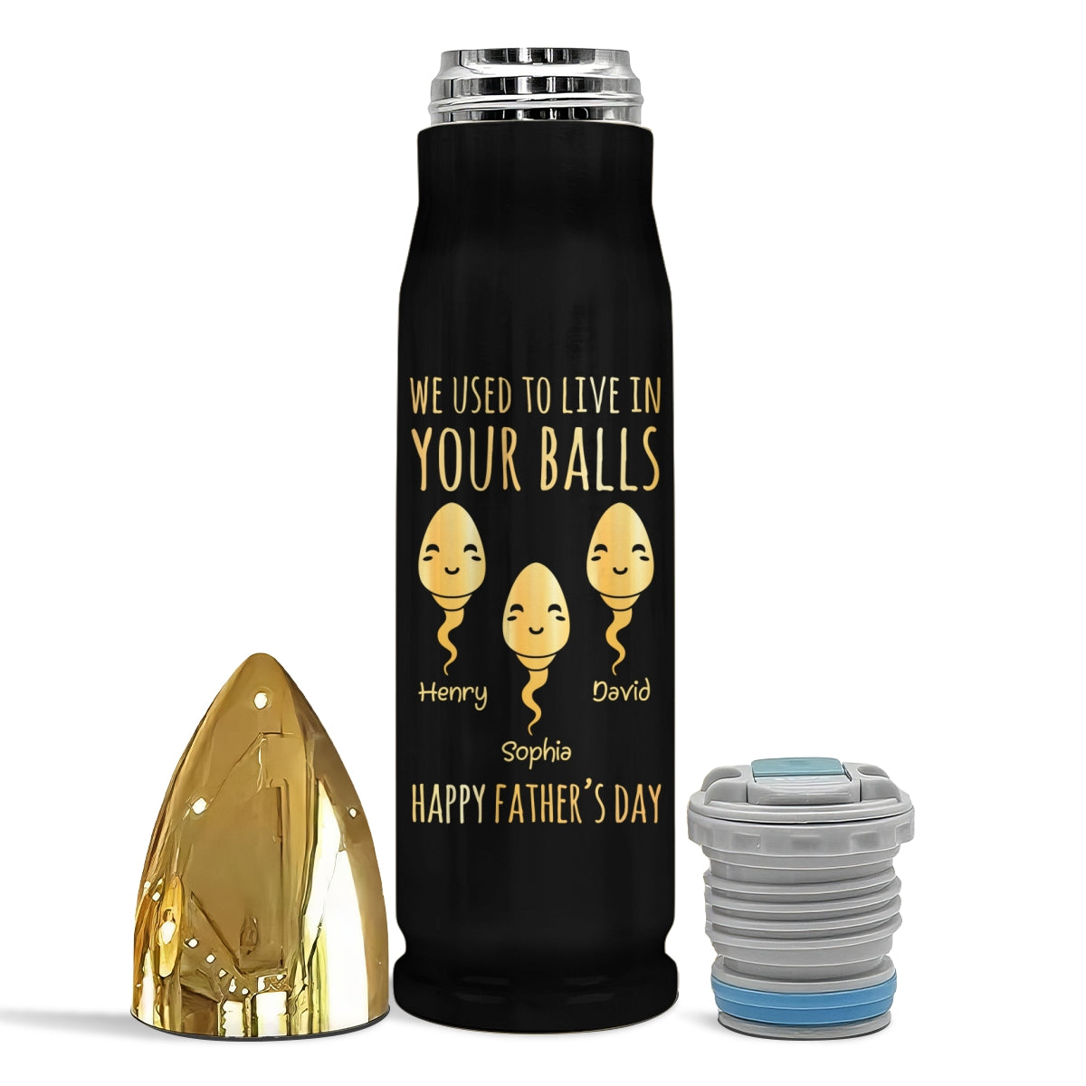 Little Cute Kids Happy Funny Gift For Husband Dad Personalized Bullet Tumbler