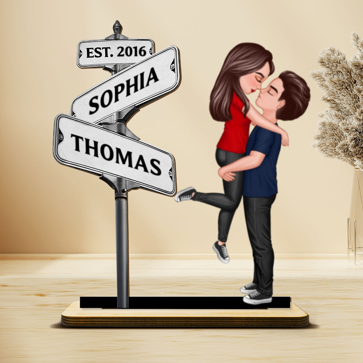 Custom Street Signs Couple Forever Together - Personalized 2-Layer Wooden Plaque - Heartfelt 2025 Gift, Anniversary Gift For Couple, For Him, For Her, Boyfriend, Girlfriend, Husband, Wife