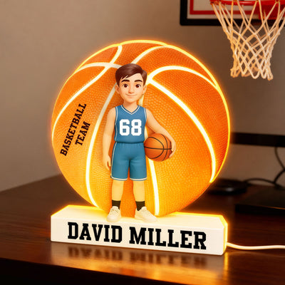 Basketball Boy Girl 3D Effect - Personalized Light Box - Christmas Gift for Teen Boy Girl Daughter Son