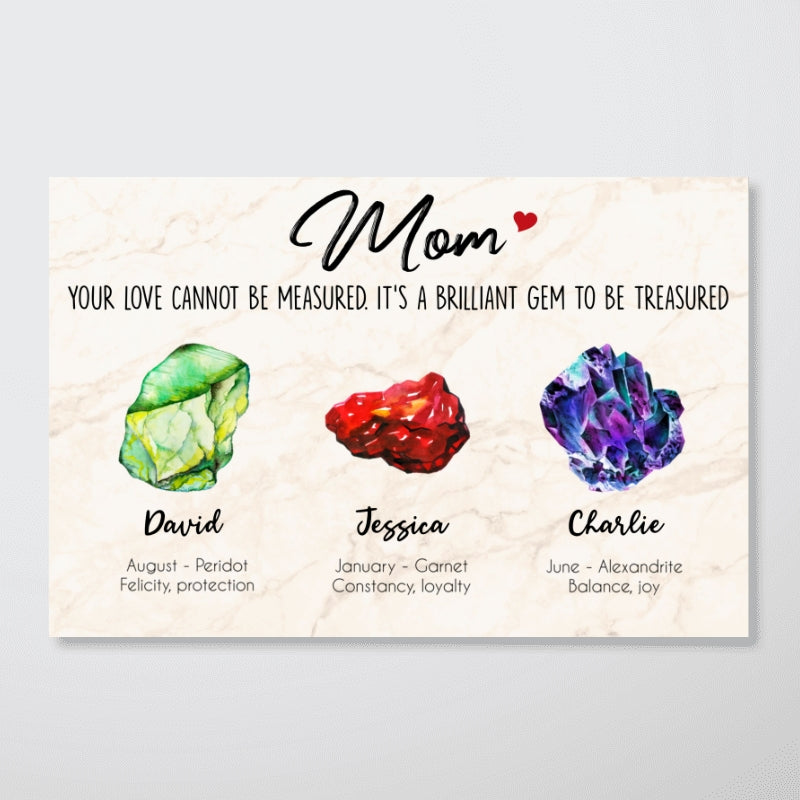 Birthstones Gemstones Family Gift For Mom Personalized Poster
