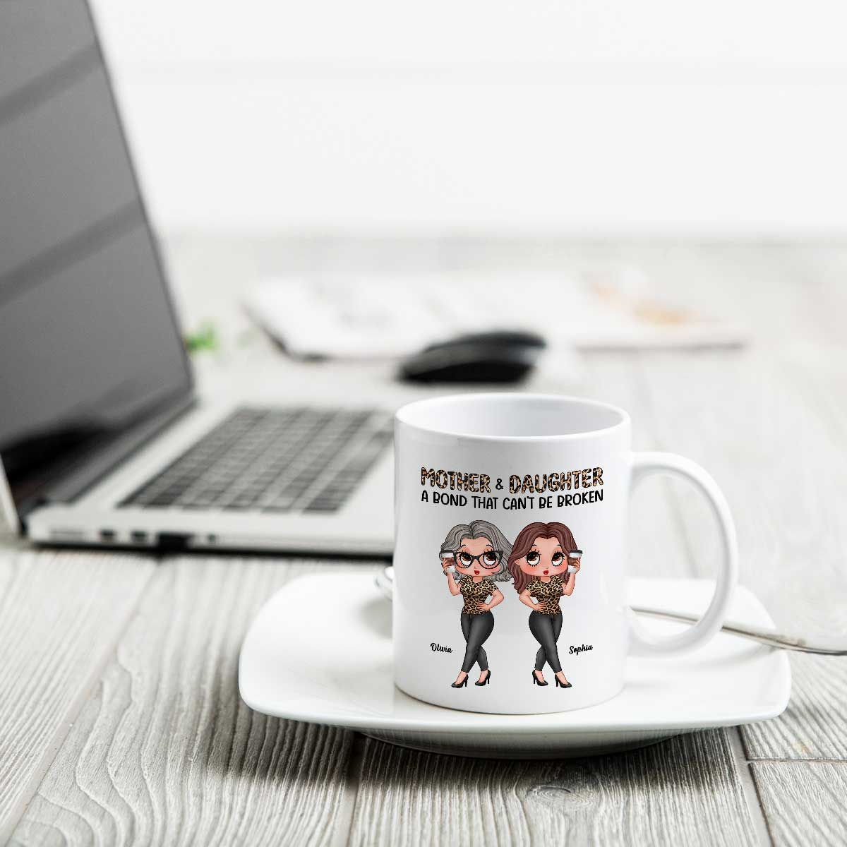 Pretty Sassy Leopard Like Mother Like Daughter Gift For Mom Personalized Mug