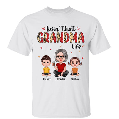 Leopard Polka Dot Realistic Grandma Grandkids Personalized Shirt