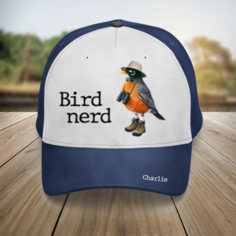 Bird Nerd Funny Bird Watcher Twitcher Gift for Bird Lover Personalized Classic Cap