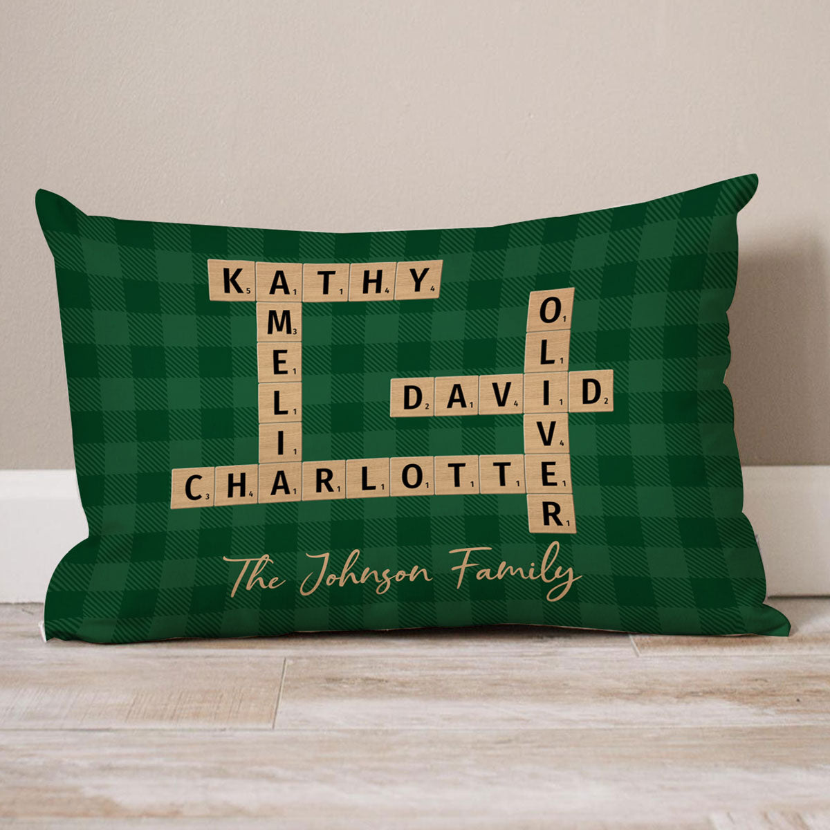 Family Crossword Puzzle Art Family Bond Personalized Rectangle Pillow