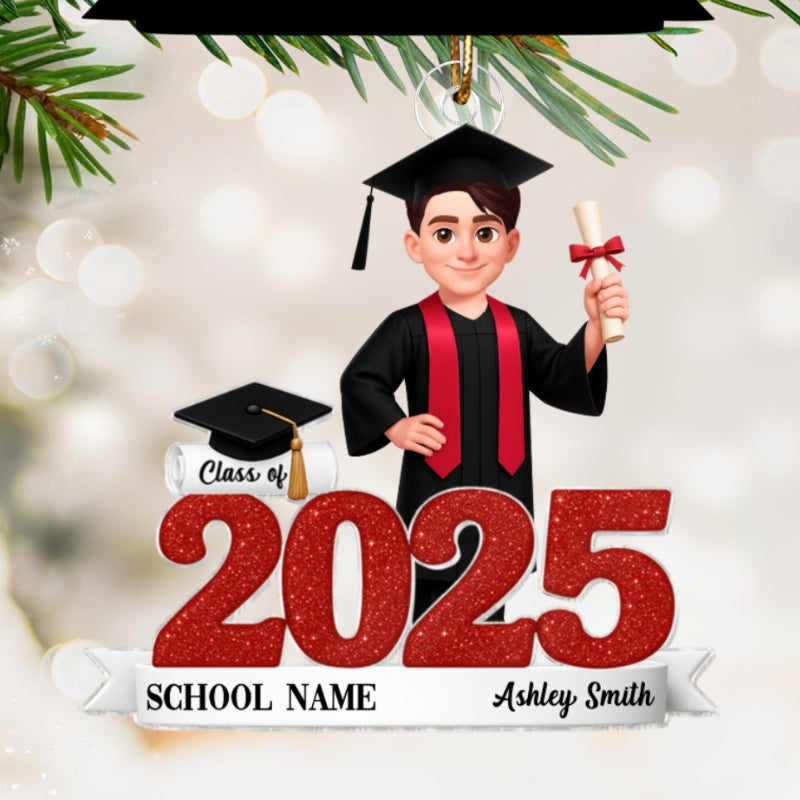 Class Of 2025 2026 3D Effect Senior - Personalized Acrylic Ornament - Christmas Gift For Senior