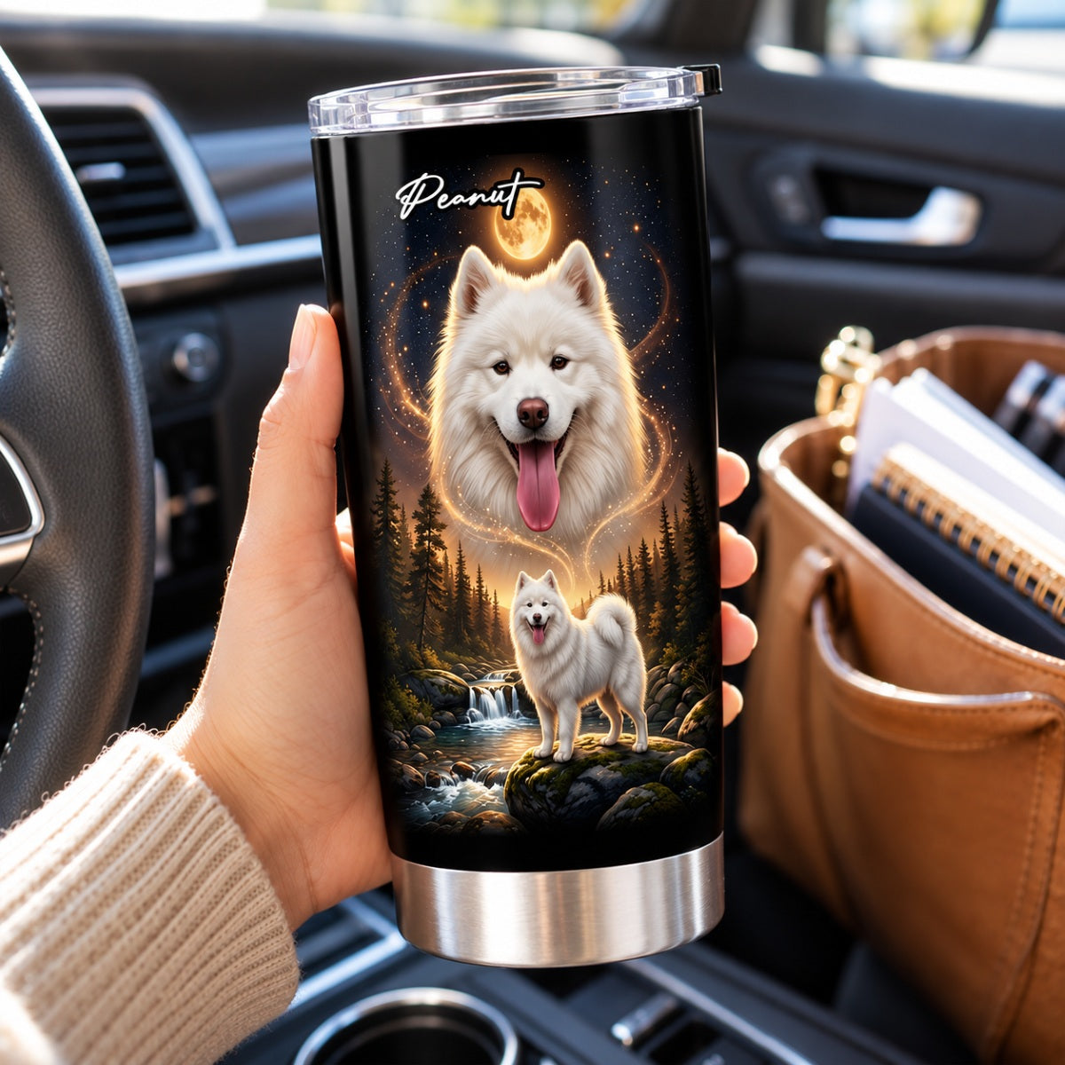 Dog Howling to the Moon - Personalized Tumbler - Gift for Dog, Cat Lovers, Pet Memorial Gift