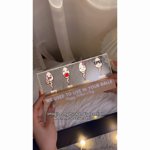 Little Cute Kids Happy Father‘s Day Personalized Acrylic Block LED Night Light