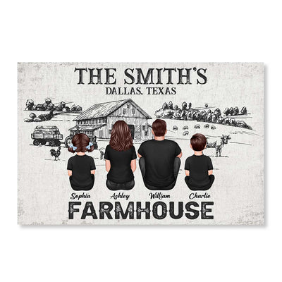 Farmhouse Sitting Couple Personalized Poster - Decor For Home, Living Room, Office, Entryway