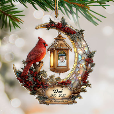 3D Stained Glass Effect Cardinal Memorial - Personalized Acrylic Ornament - Remembrance Gift, Sympathy Gift