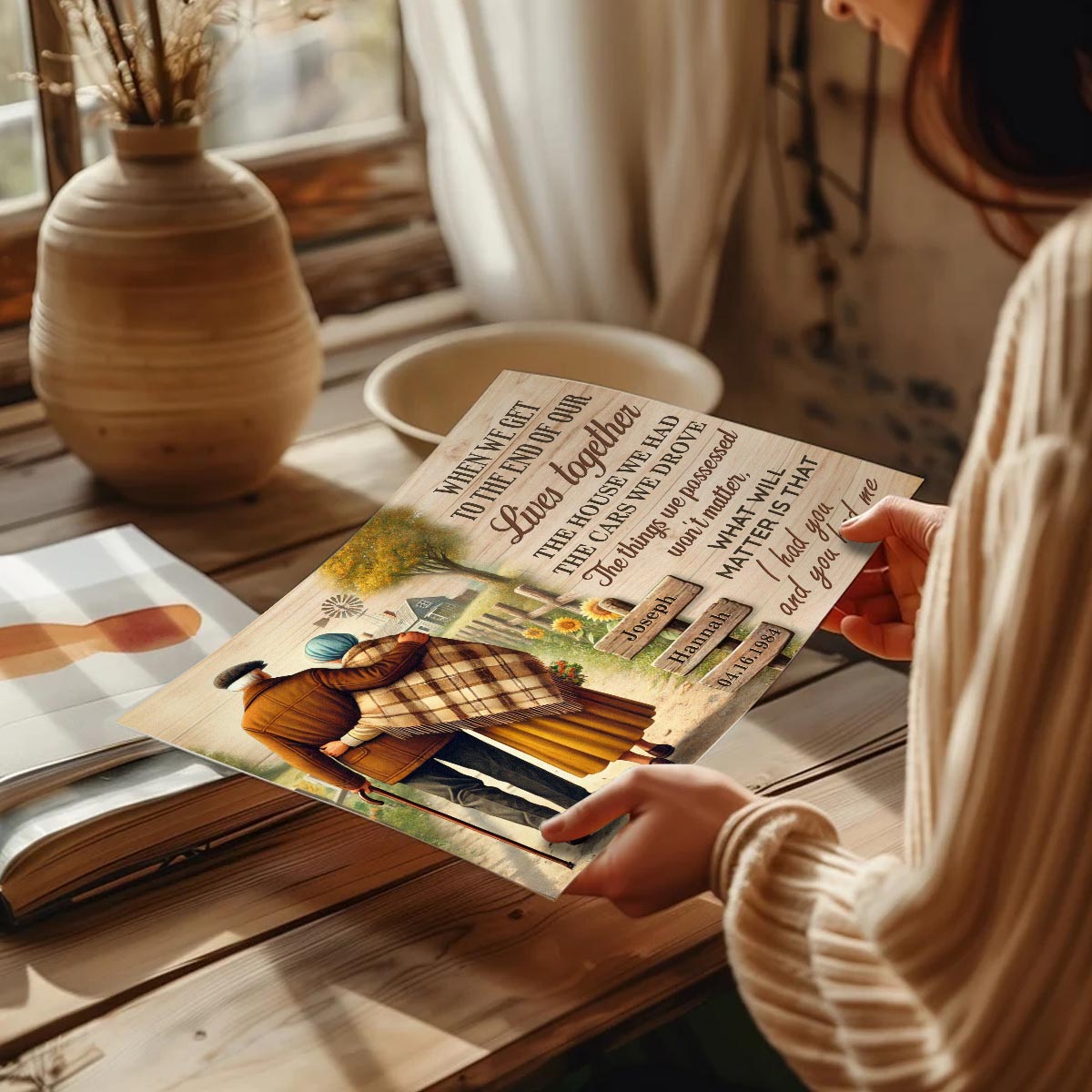 Old Couple When We Get To The End Of Our Lives Farmhouse Personalized Poster, Anniversary Gift for him, Gift for her