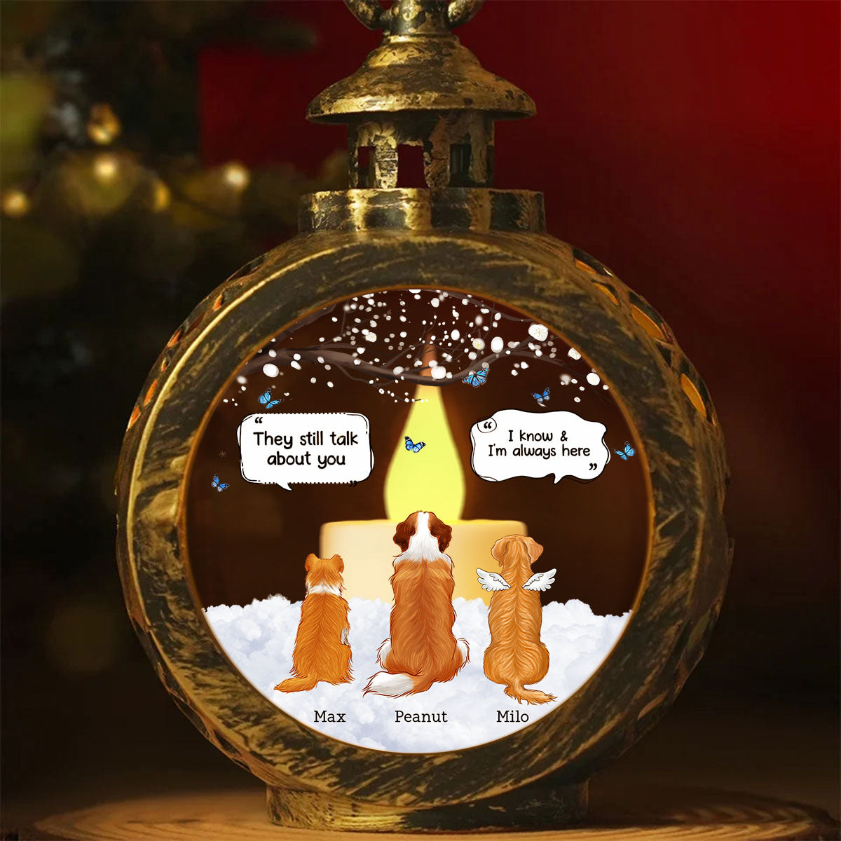 Pet Dog Cat Memorial Keepsake Sympathy Gift Personalized Lantern Ornament