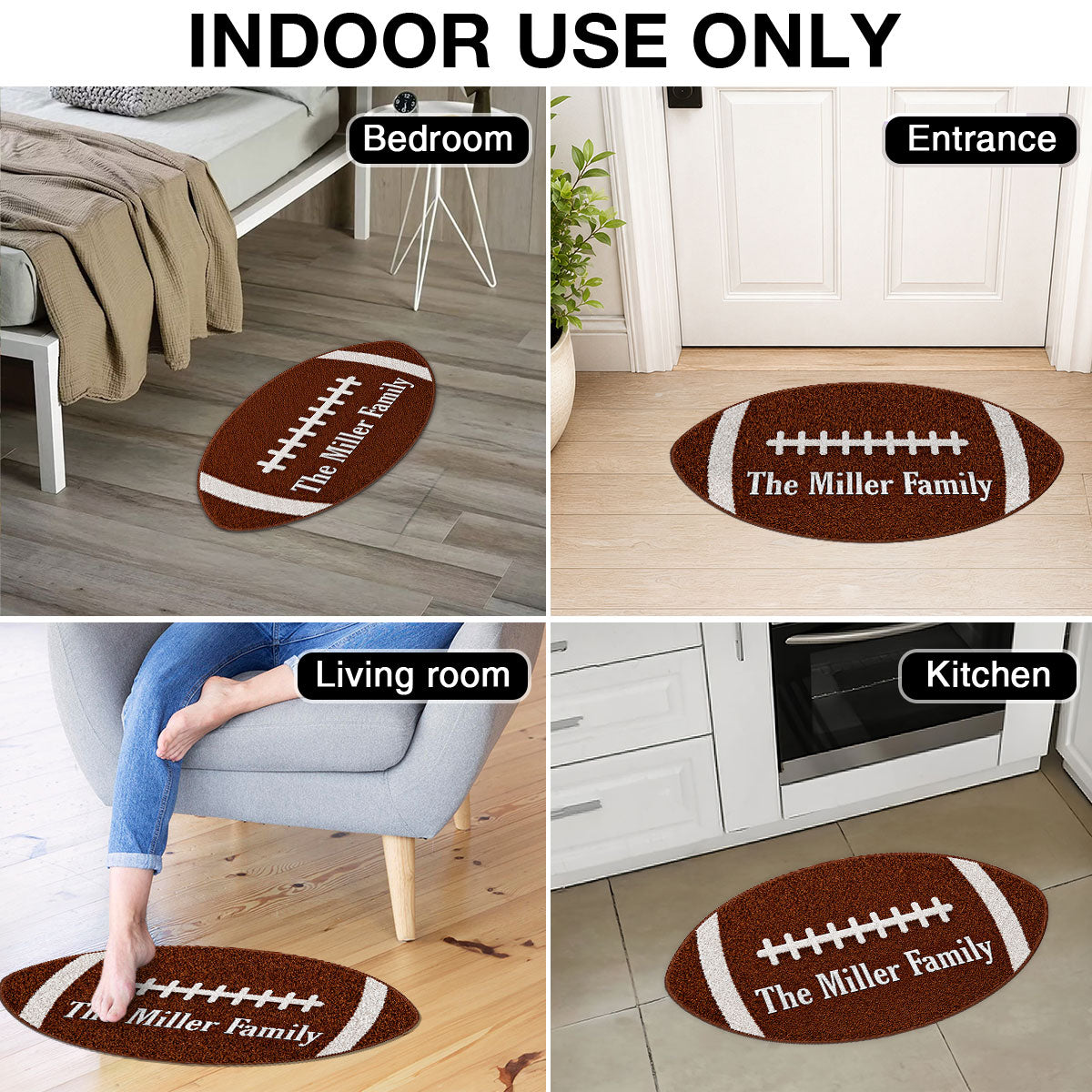 Trending Football Decor - Personalized Doormat - Fall Season Gift For Family, Boy, Girl