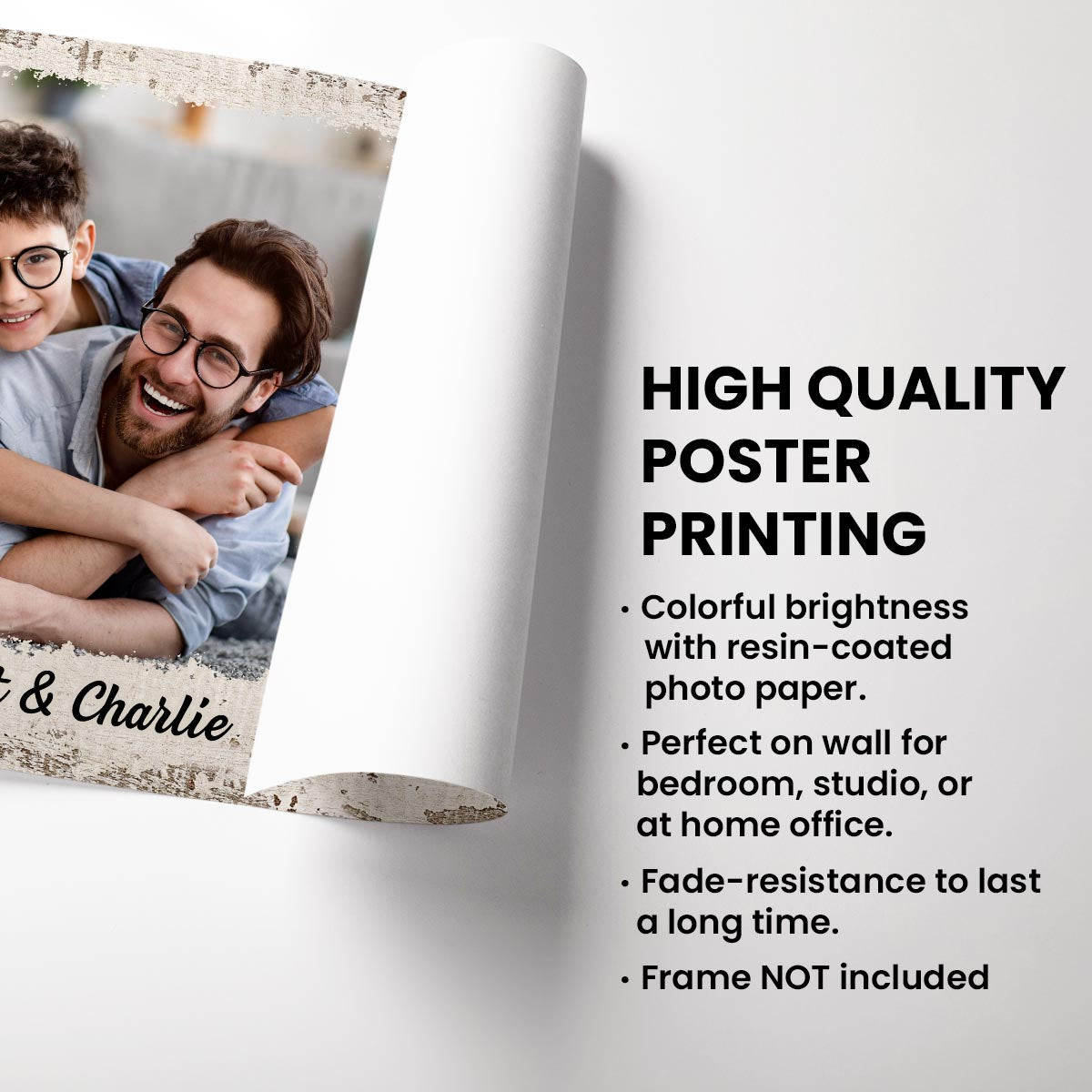 To Us You Are The World Photo Inserted Uploaded Personalized Poster, Gift For Dad, For Husband
