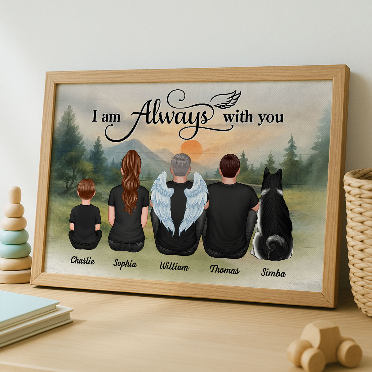 Mountain Landscape Family I Am Always With You Memorial Personalized Poster, Sympathy Gift, Remembrance Gift