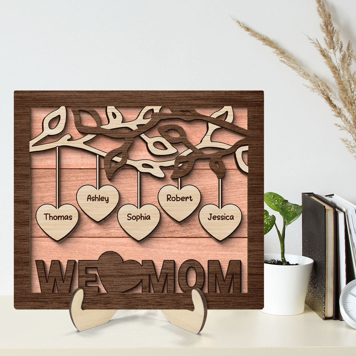 We Love Grandma Personalized 2-Layer Wooden Plaque