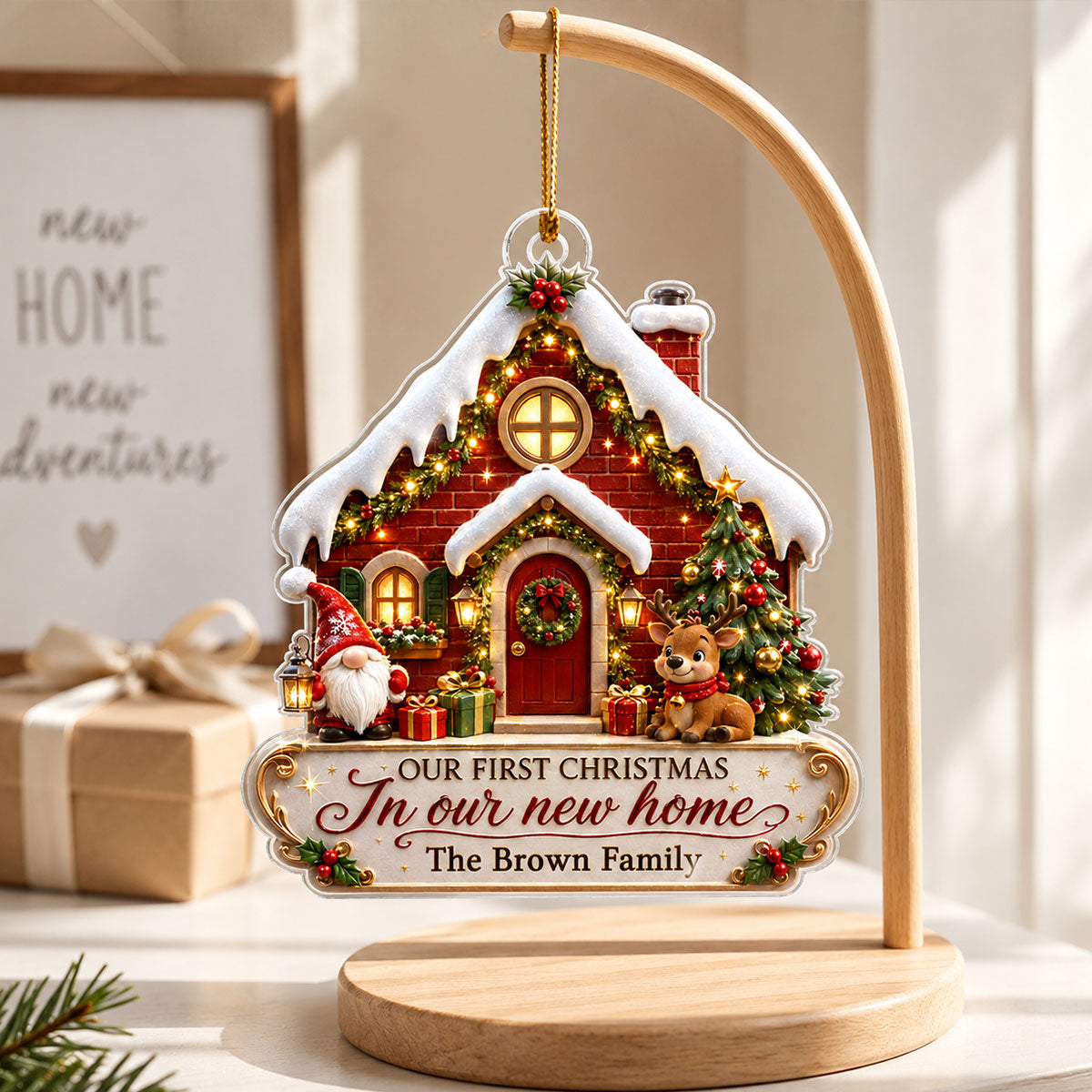 First Christmas in Our New Home - Personalized Acrylic Ornament - Housewarming Gift, New Home Decor