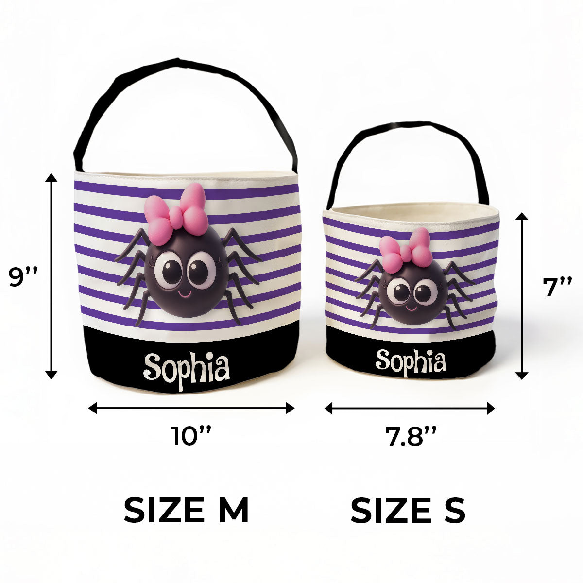 Halloween Cute Characters Personalized Trick or Treat Basket for Kids, Gift for Daughter, Son, Grandkids