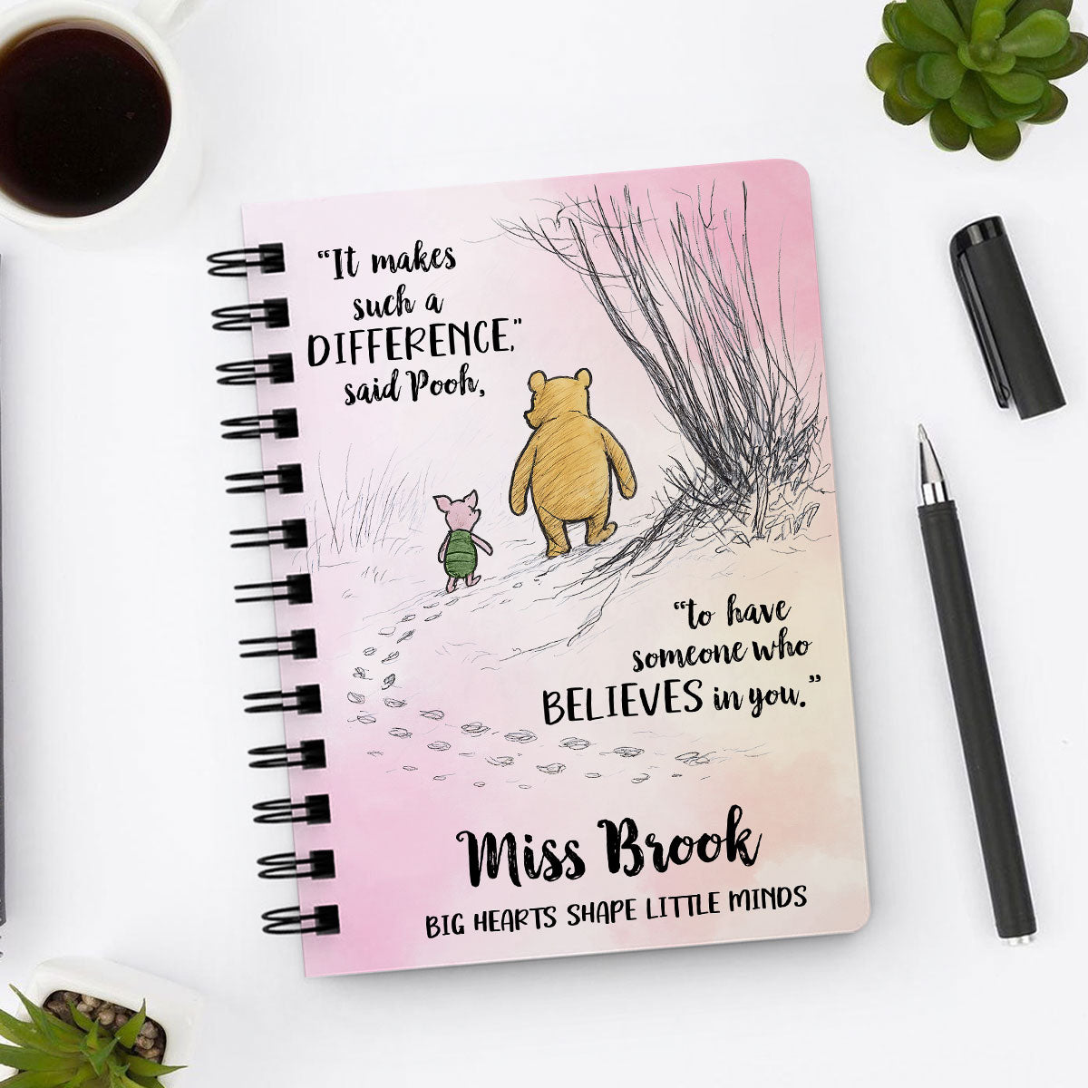 Someone Believes In You Personalized Spiral Notebook Journal, Teacher Gifts, Appreciation Gift