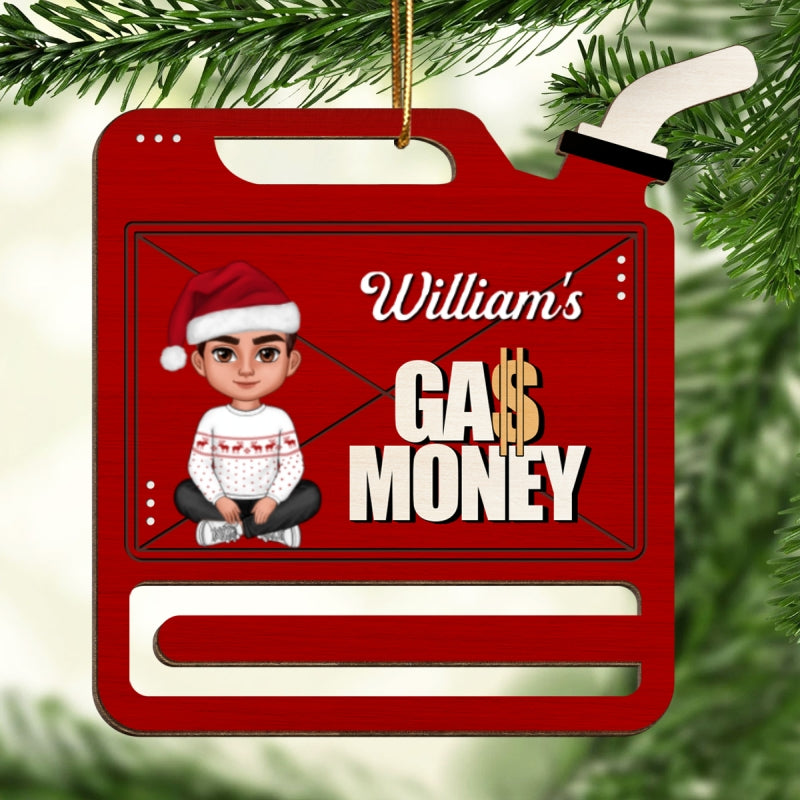 Gas Can Shaped Personalized Gas Money Wooden Holder Ornament, Unique Christmas Gift For Teenage Driver, Funny 16 Birthday Gift