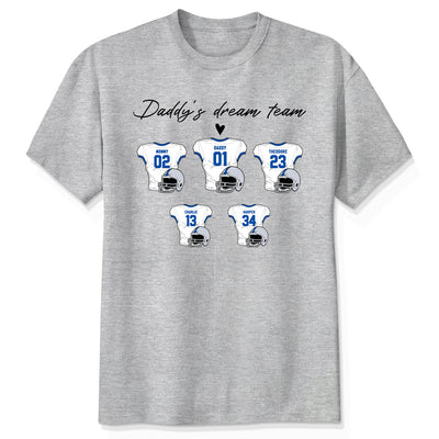 Daddy‘s Dream Team American Football Father‘s Day Gift For Dad Husband Personalized Shirt