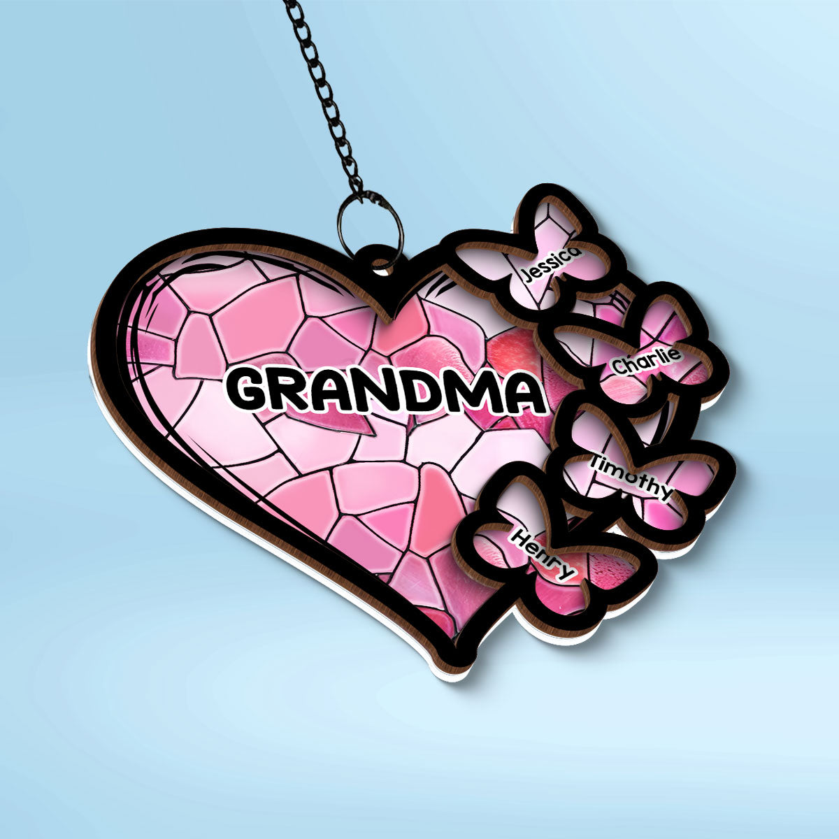 Sparkling Grandma Personalized Suncatcher Ornament, Christmas Gift For Grandma