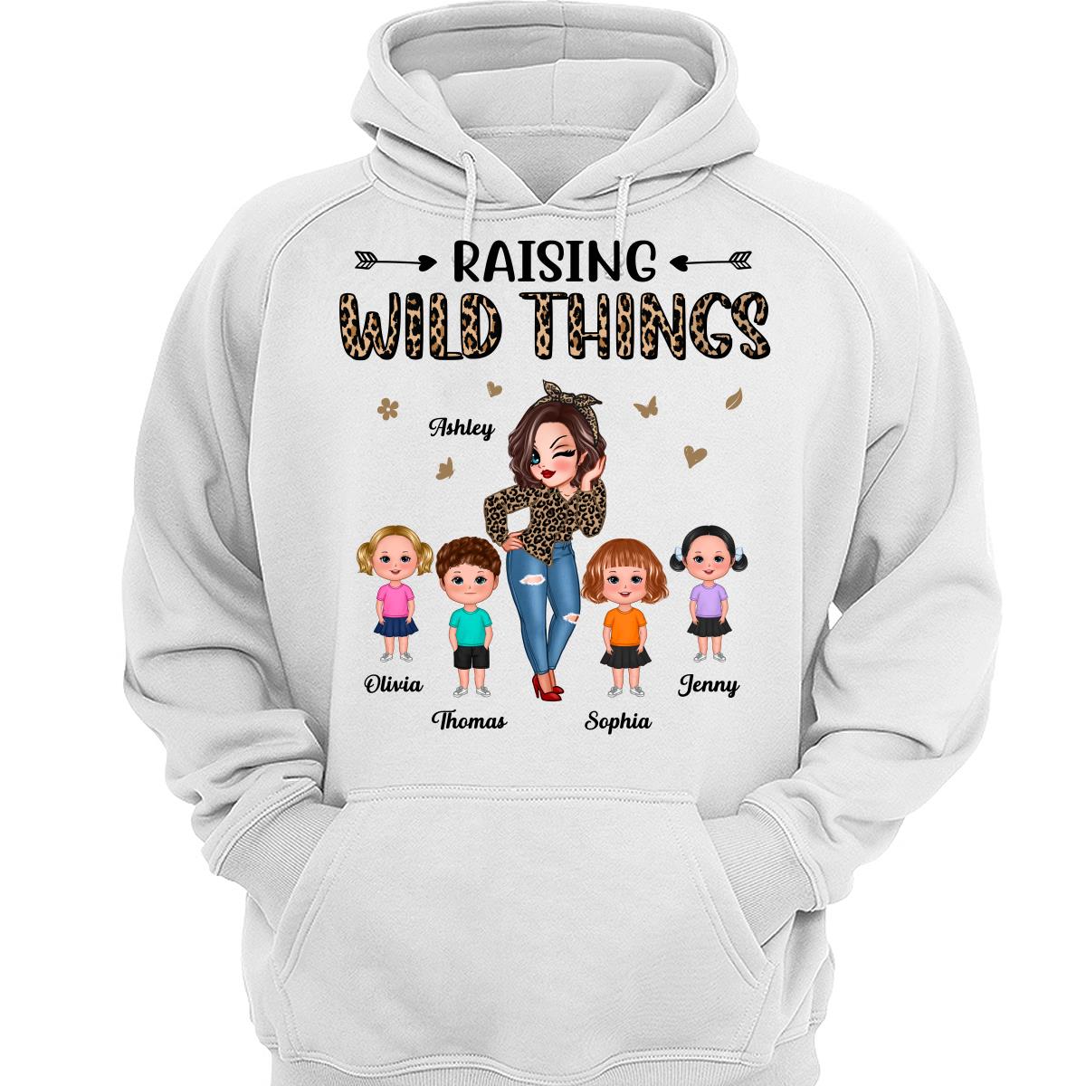 Raising Wild Things Mom And Children Funny Personalized Shirt