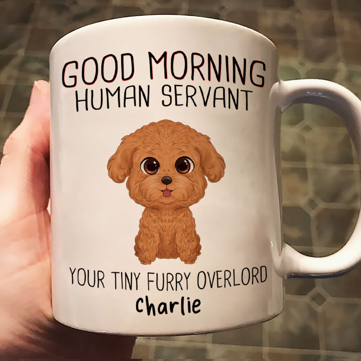 Watercolor Cute Dogs Good Morning Dog Human Servant Personalized Mug