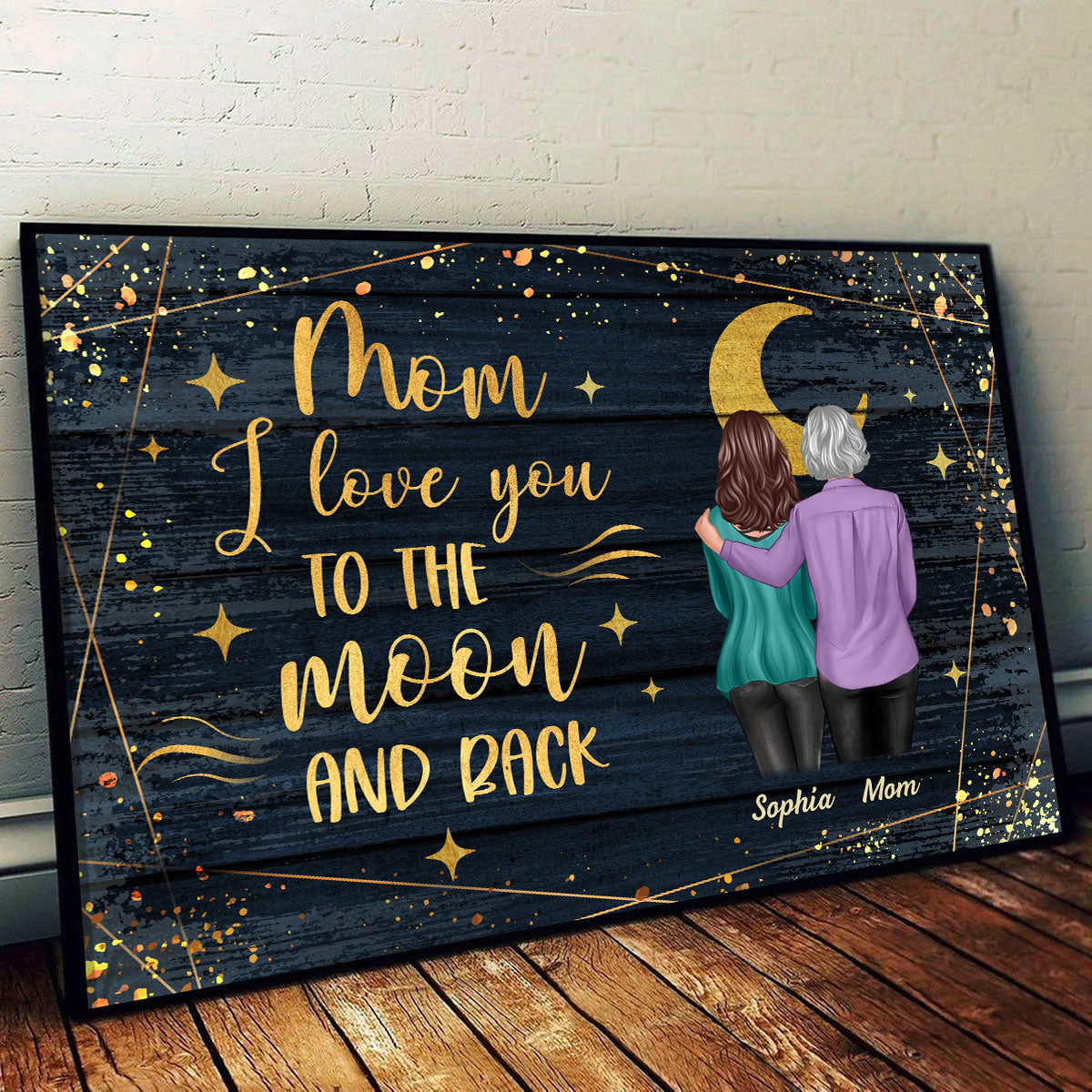 Mom I Love You to the Moon and Back Personalized Poster