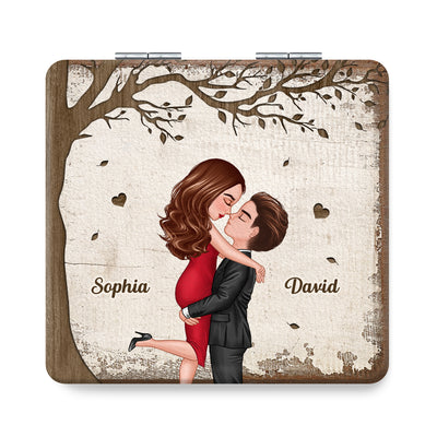 Favorite Place In The World Couple Kissing Personalized Compact Mirror