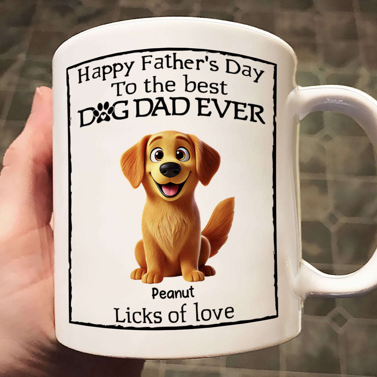 Happy Father's Day Best Dog Dad Cartoon Funny Style Dogs Personalized Mug